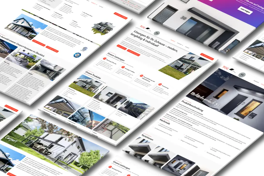 Screenshot der Webseite von TCG-Team